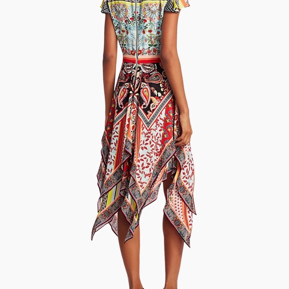 Alice + Olivia Tamara Floral & Paisley Tiered Handkerchief Sheath Dress - Picture 3 of 7